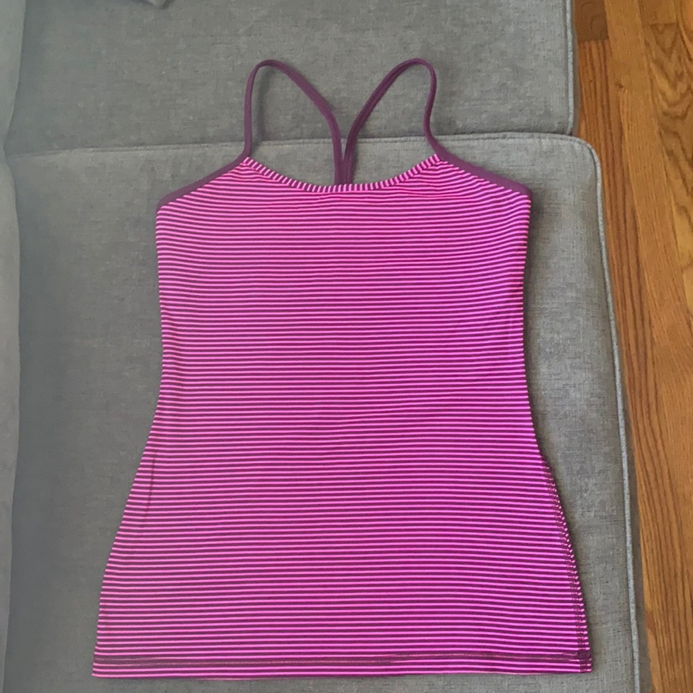 Lululemon Racerback Striped Workout Tank Top size 6